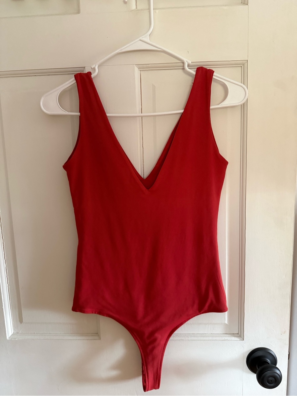 ReoRia Red V-Neck Bandeau Bodysuit